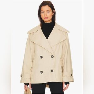 Free PeopleHighlands Double-Breasted Cotton Peacoat